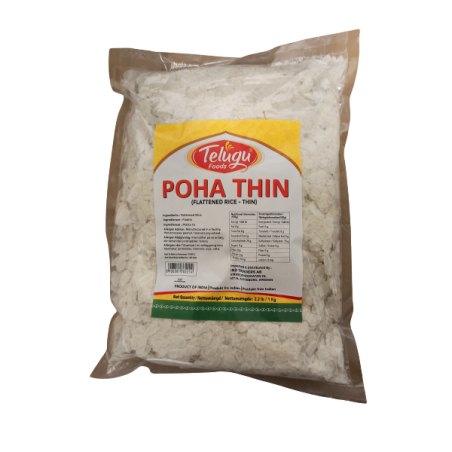 TELUGU FOODS POHA THIN (Flattened Rice – Thin) 1 KG